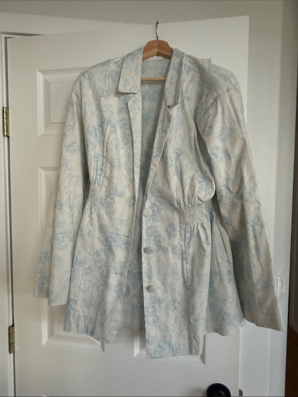 For Love And Lemons Light Blue Floral Blazer dress